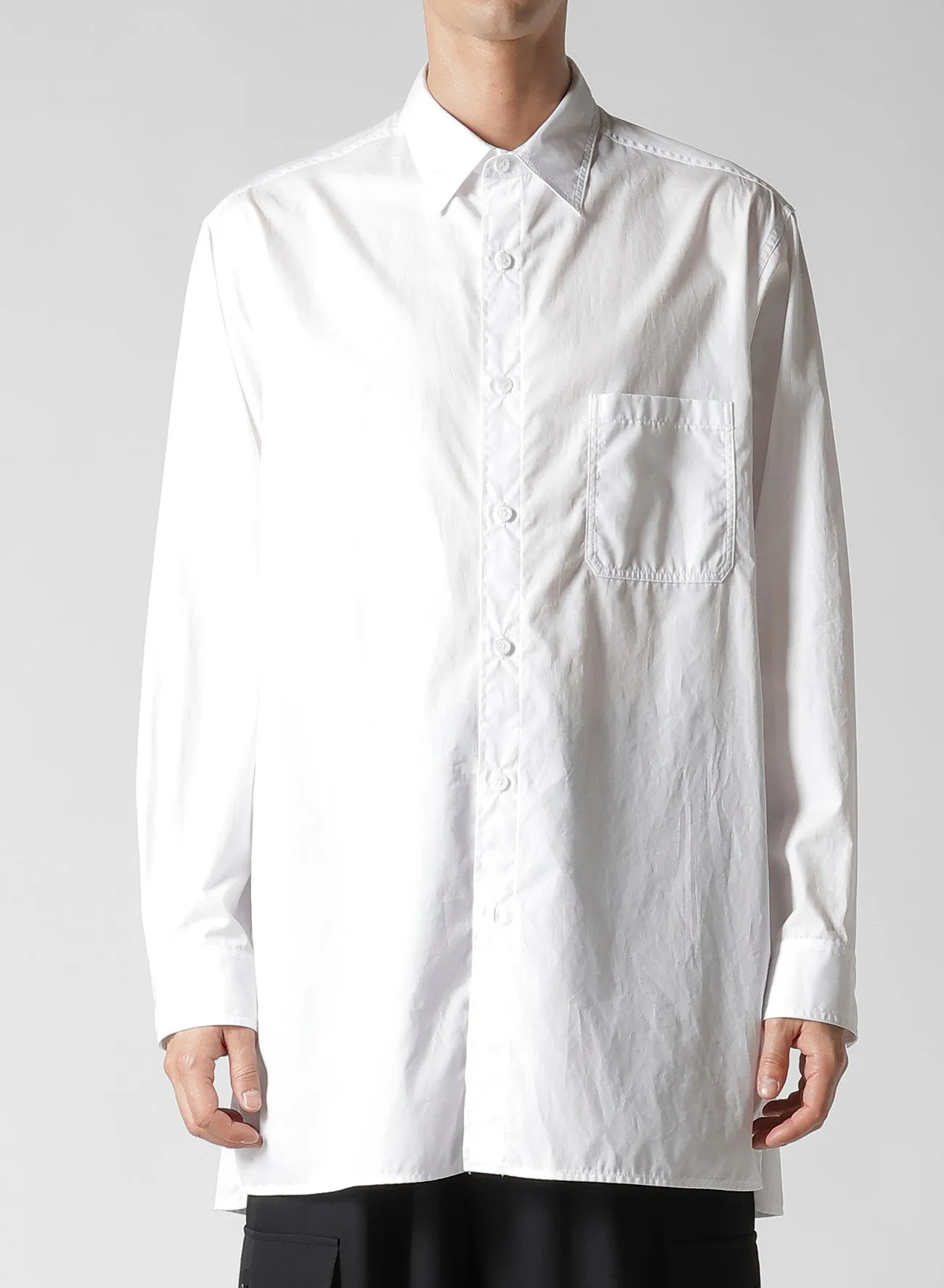 CHAIN STITCH BROAD STANDARD BIG BLOUSE Minimalist fashion Tailored Cuffs