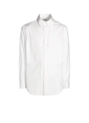 Layered Collar EasyCare Fabric CHAIN STITCH STRING COLLAR BLOUSE