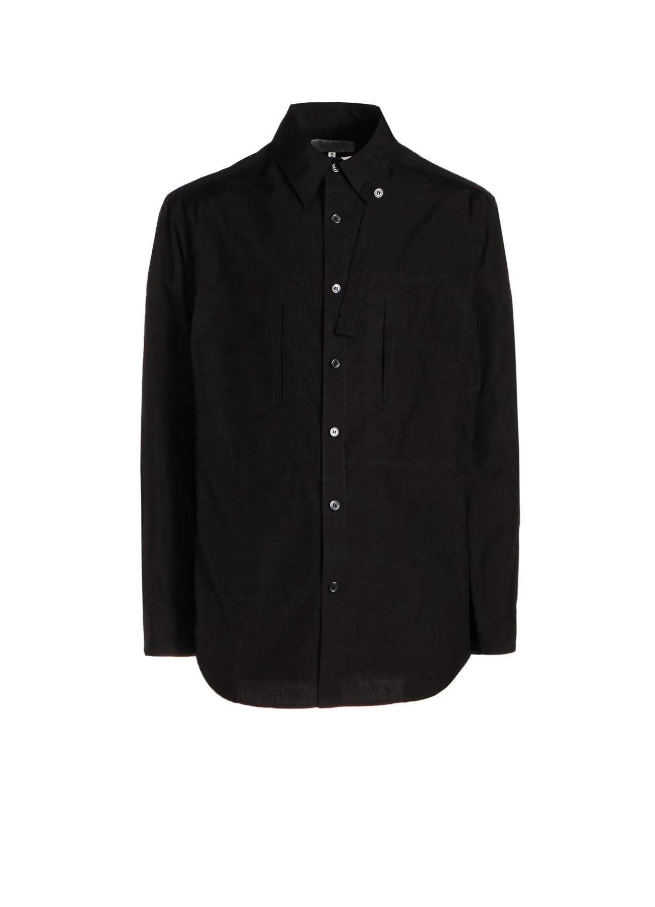 CHAIN STITCH STRING COLLAR BLOUSE V-neck style