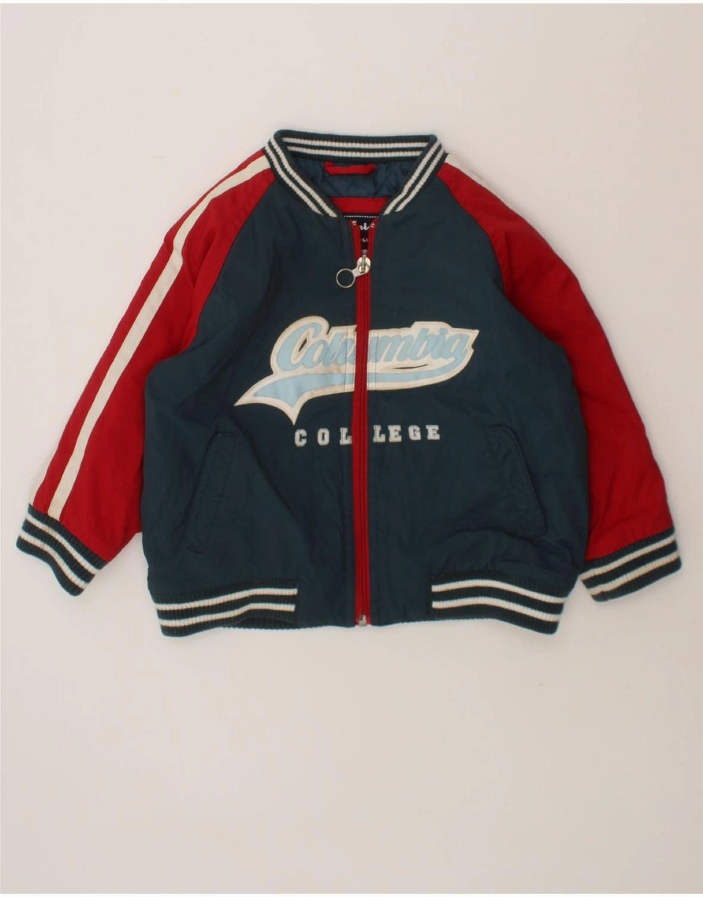 CHAMPION Baby Boys Bomber Jacket 12-18 Months Navy Blue Colourblock Product Comfort Focused Design