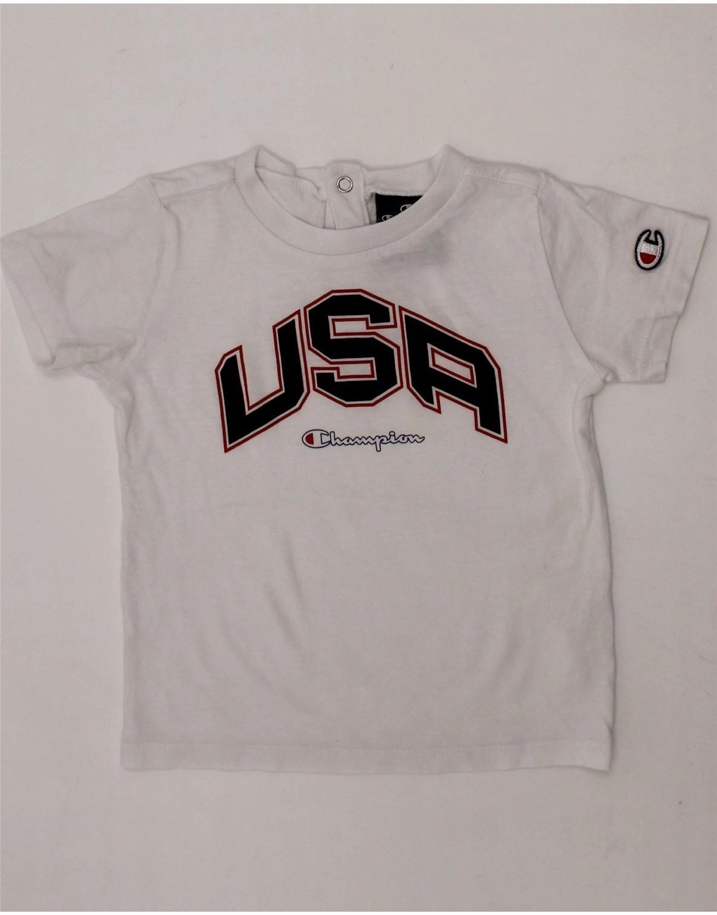 CHAMPION Baby Boys Graphic T-Shirt Top 12-18 Months White Outdoor Gear Non Chafe Seams