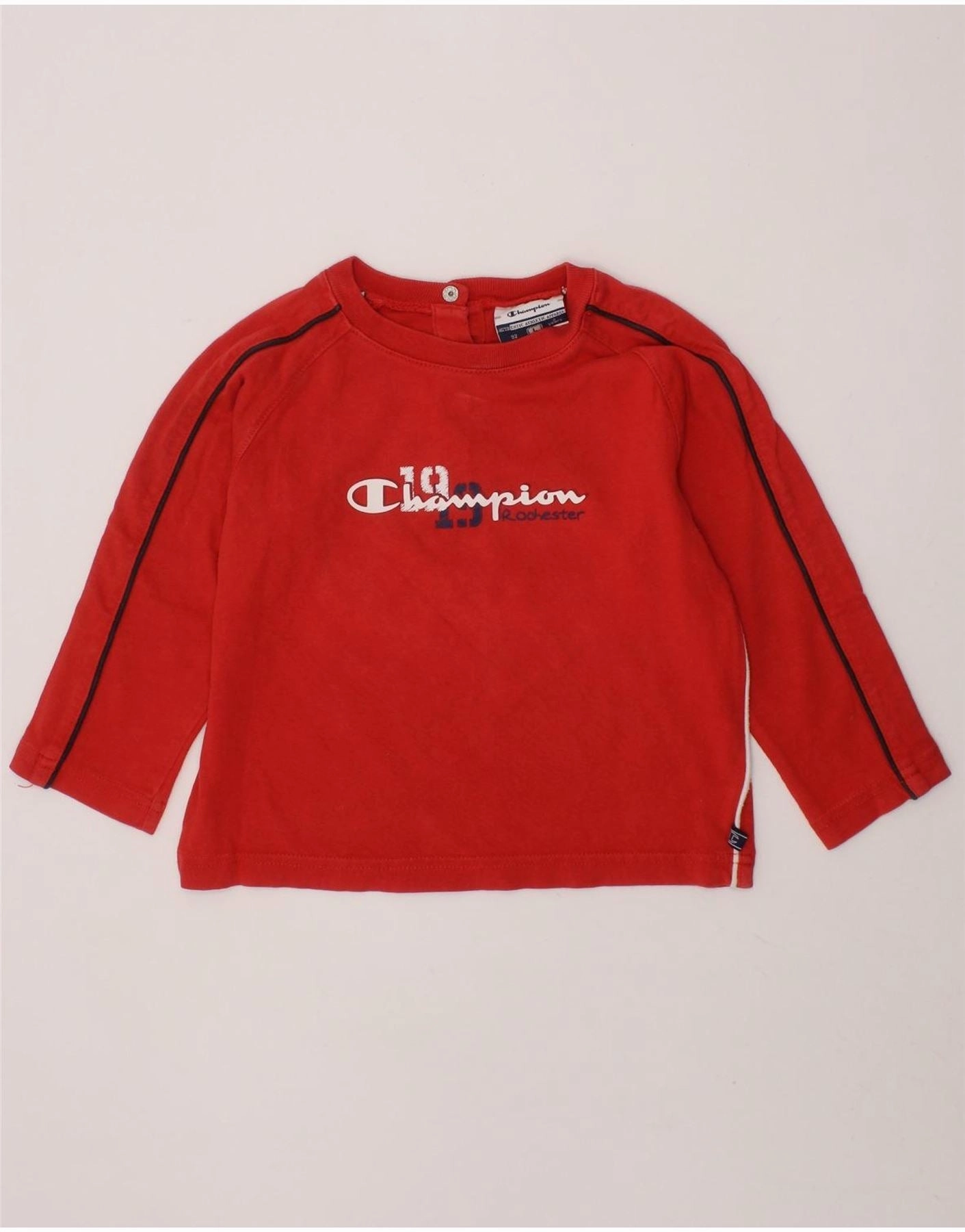Airflow Ventilation System Ribbed Trim CHAMPION Baby Boys Graphic Top Long Sleeve 18-24 Months Large Red