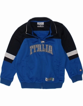 CHAMPION Baby Boys Graphic Tracksuit Top Jacket 18-24 Months Large Blue Performance Optimized Fit