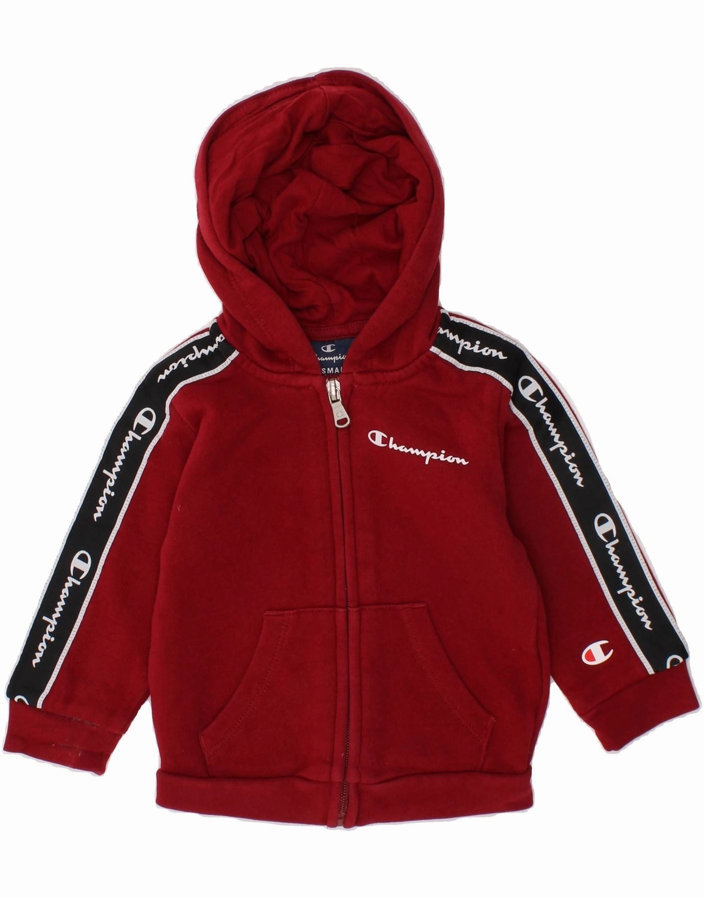 Soft Touch Brushed Surface CHAMPION Baby Boys Graphic Zip Hoodie Sweater 3-6 Months 2XS Burgundy