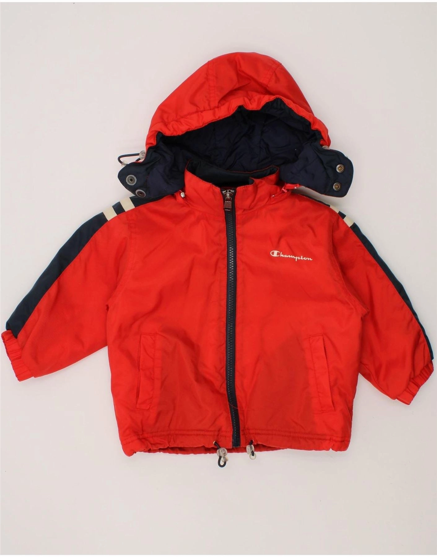 Lightweight Outerwear CHAMPION Baby Boys Hooded Windbreaker Jacket 9-12 Months Red Colourblock