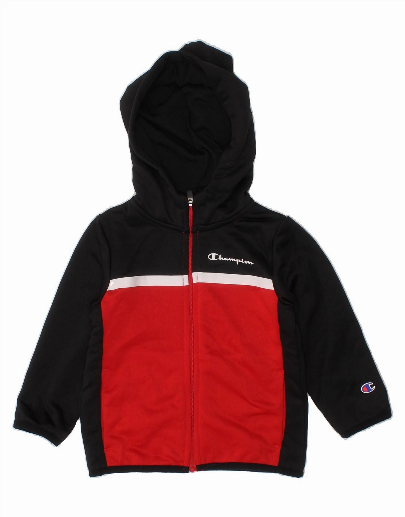 Microfiber softness Non Irritating Seams CHAMPION Baby Boys Zip Hoodie Sweater 18-24 Months Black Colourblock