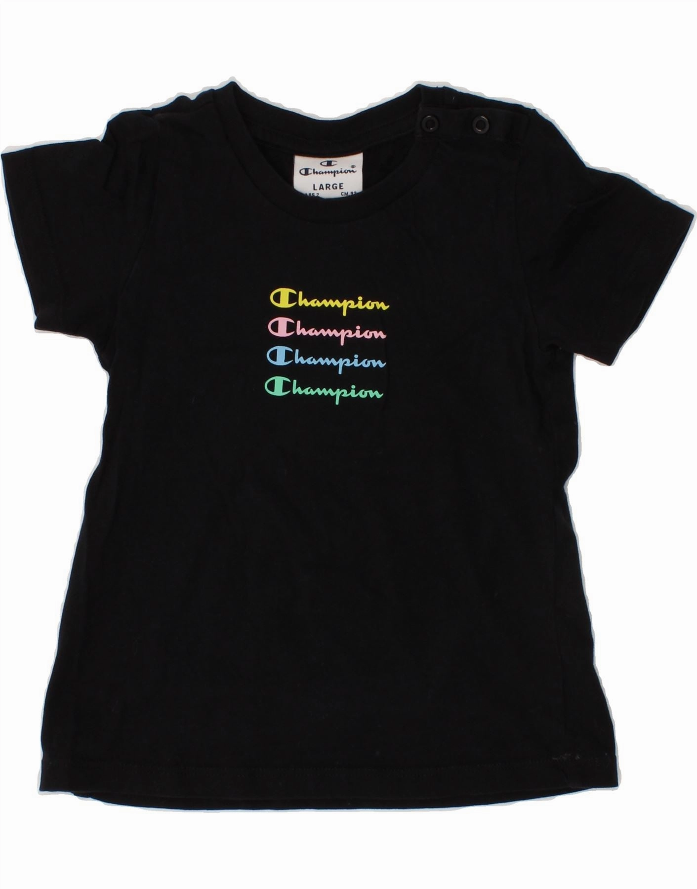 Abstract Pattern CHAMPION Baby Girls Graphic T-Shirt Dress 18-24 Months Large  Black Cotton
