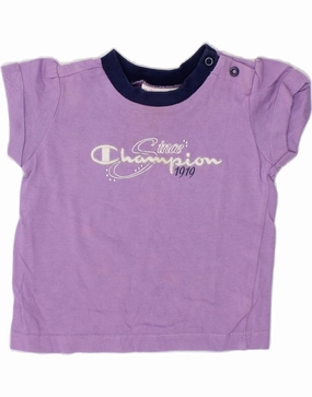 Polo Style CHAMPION Baby Girls Graphic T-Shirt Top 6-9 Months XS Purple