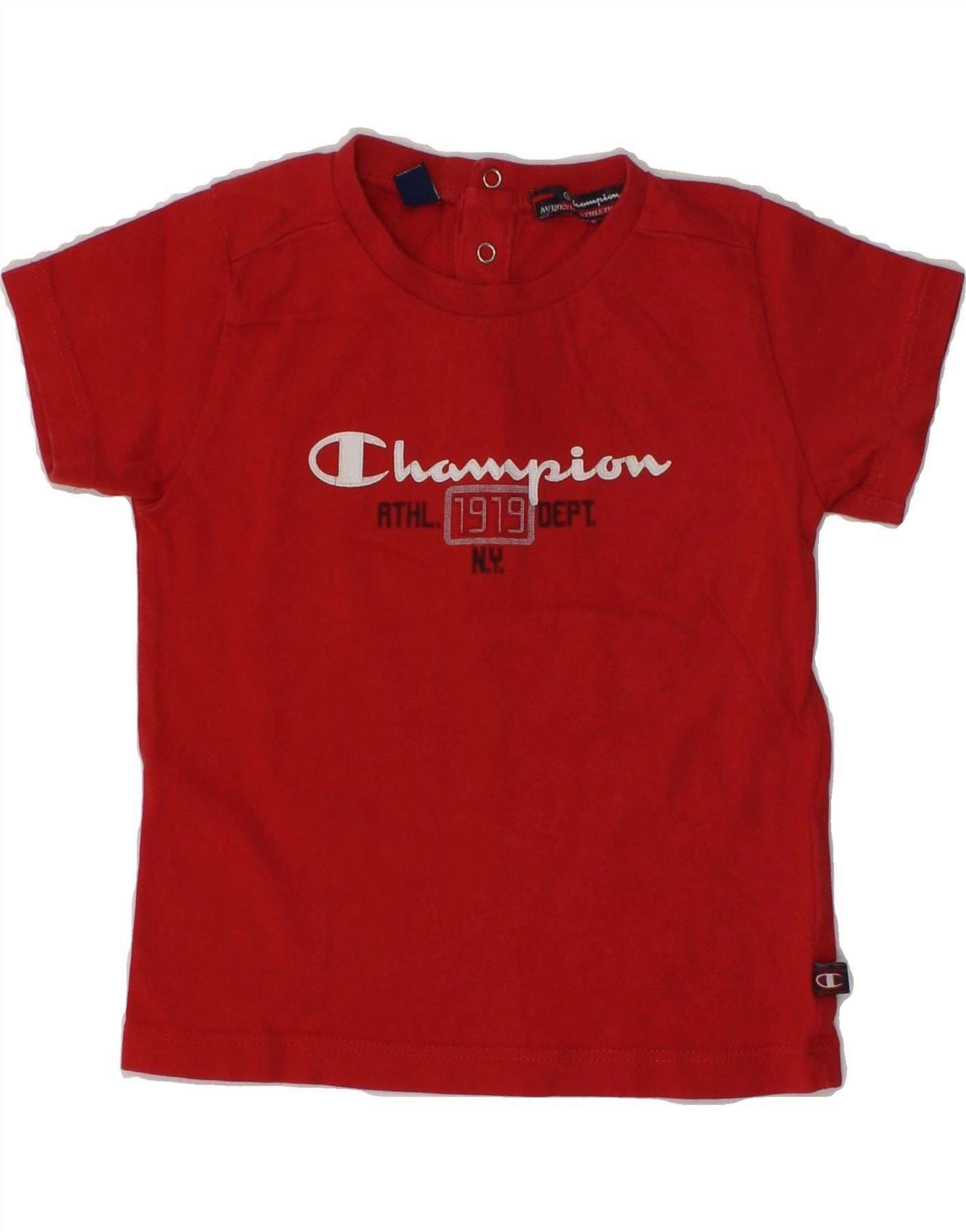 CHAMPION Baby Girls Graphic T-Shirt Top 6-9 Months XS  Red Comfort-First