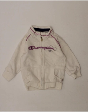CHAMPION Baby Girls Graphic Tracksuit Top Jacket 3-6 Months 2XS White Surfer