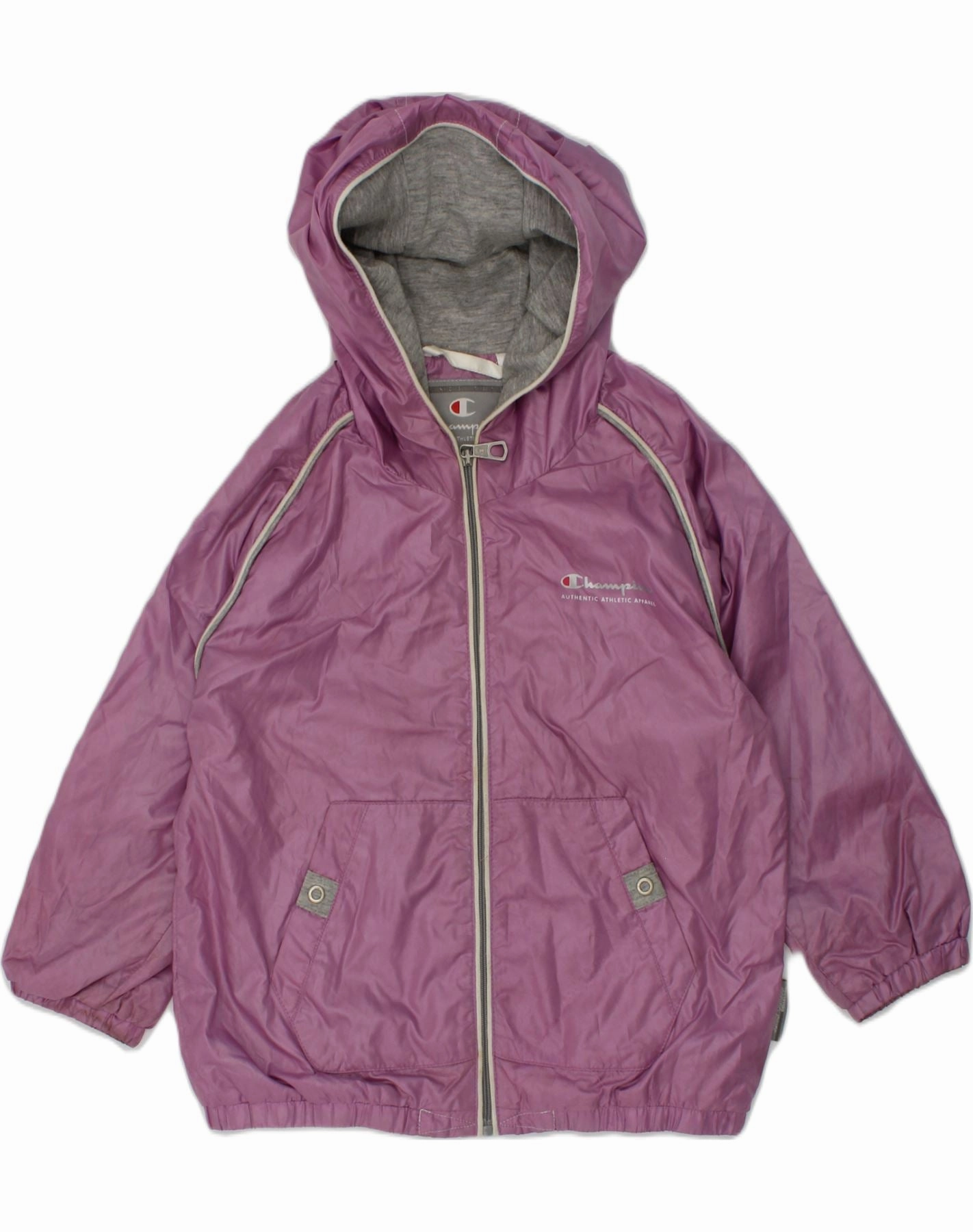 CHAMPION Baby Girls Hooded Rain Jacket 18-24 Months Large Purple Polyester casual outing AdjustableHood
