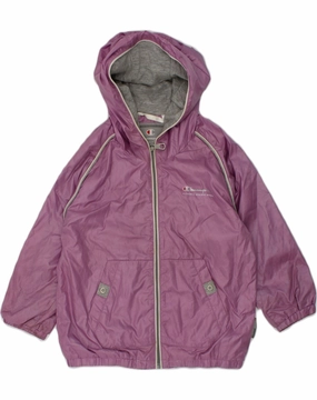 CHAMPION Baby Girls Hooded Rain Jacket 18-24 Months Large Purple Polyester casual outing AdjustableHood
