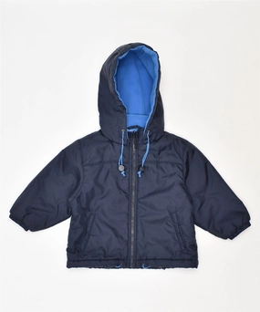 CHAMPION Boys Hooded Rain Jacket 9-12 Months Navy Blue Nylon Purse