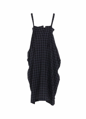Fit Clean COTTON CUPRO MINI PLAID STRAP DRESS