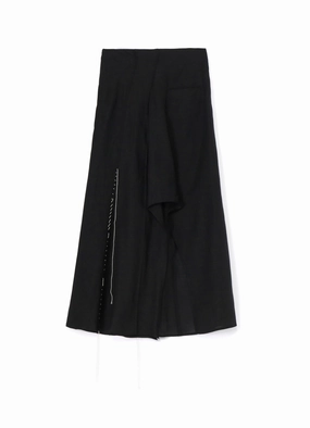 LINEN CLOTH L ROUND HEM SKIRT Self Power Layered Form