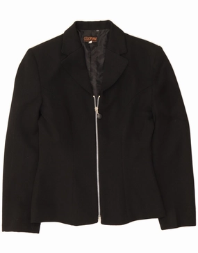 CELLOPHANE Womens Blazer Jacket IT 40 Small Black Polyester Luxury Fabric