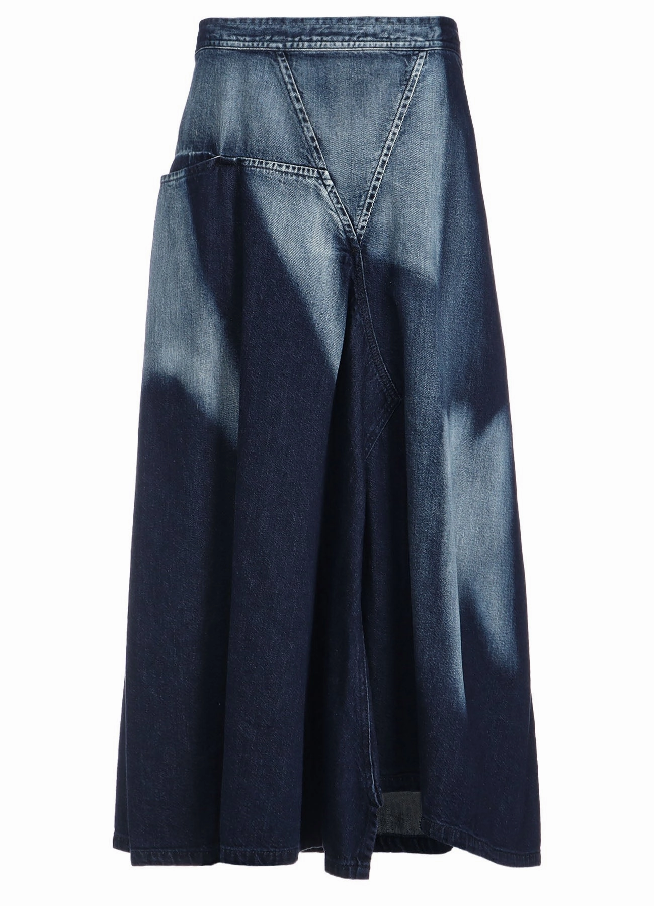 C/ SPOTTED DENIM TRIANGLE GUSSET FLARE SKIRT Emerging-Brand