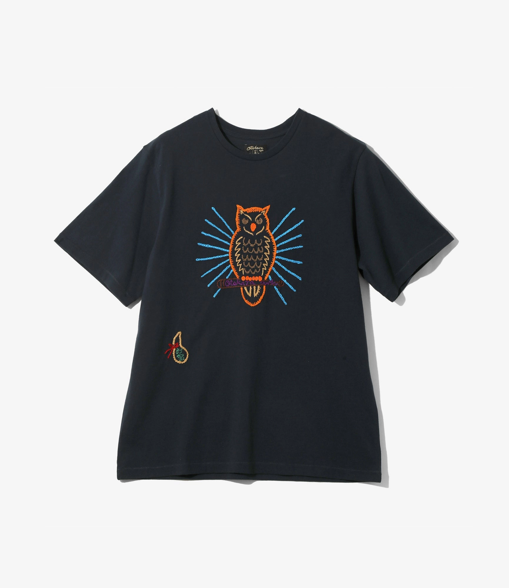 Daily Comfort Short Sleeve T-Shirt ?C?Navy 'Owl' Embroidery