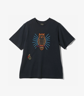 Daily Comfort Short Sleeve T-Shirt ?C?Navy 'Owl' Embroidery