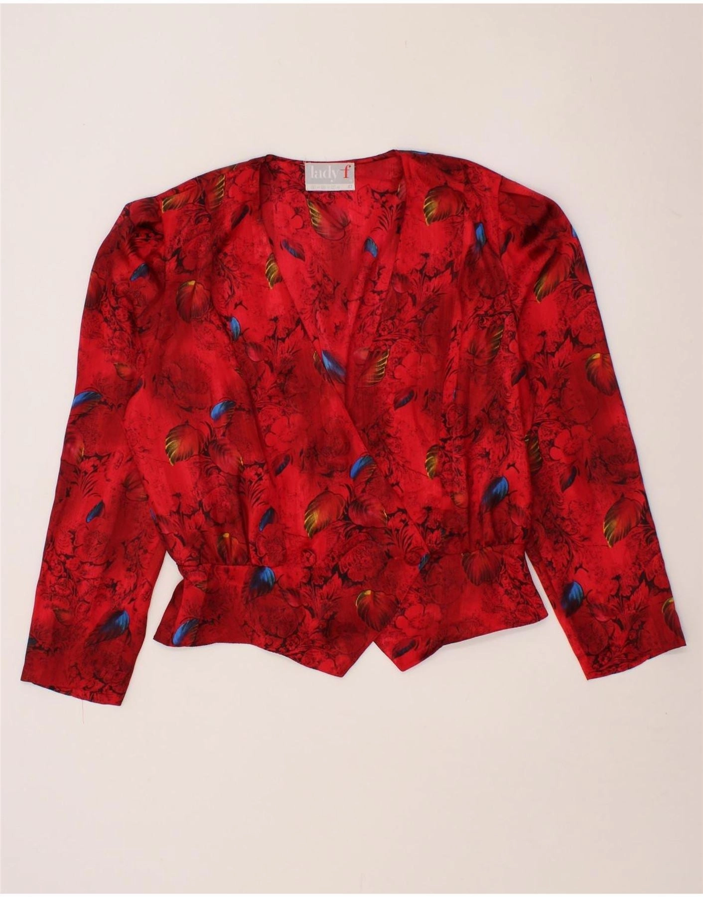 Smart Fit Business Ready Look VINTAGE Womens Blazer Jacket IT 42 Medium Red Floral