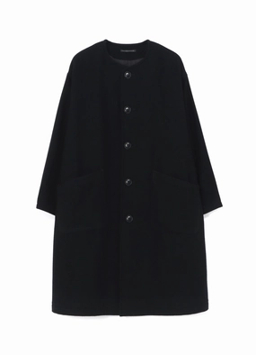 High Collar Design AIRY MOSSER COLLARLESS COAT
