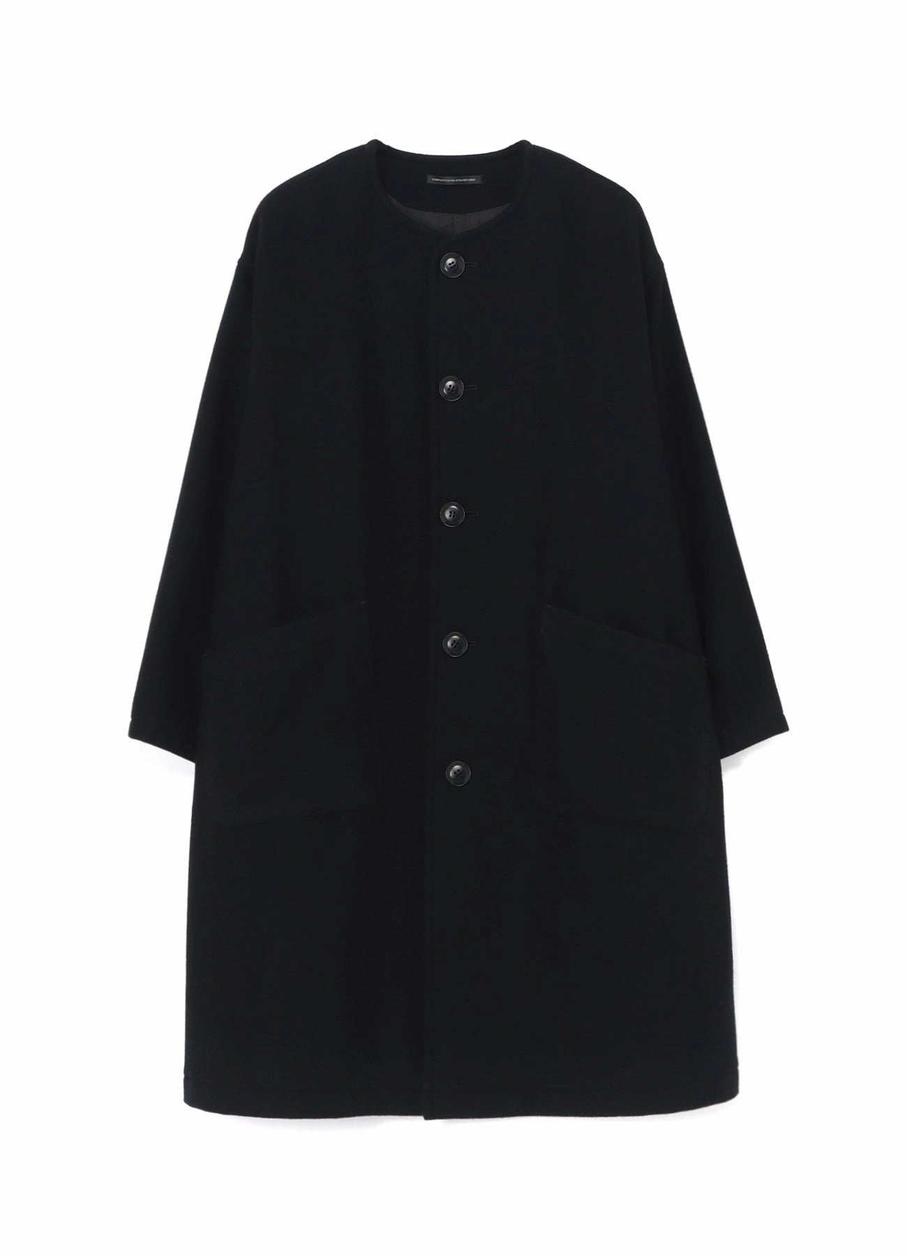 High Collar Design AIRY MOSSER COLLARLESS COAT