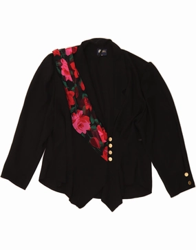 Business Ready Design YOUR SIXTH SENSE Womens Blazer Jacket EU 38 Medium Black Floral Polyester