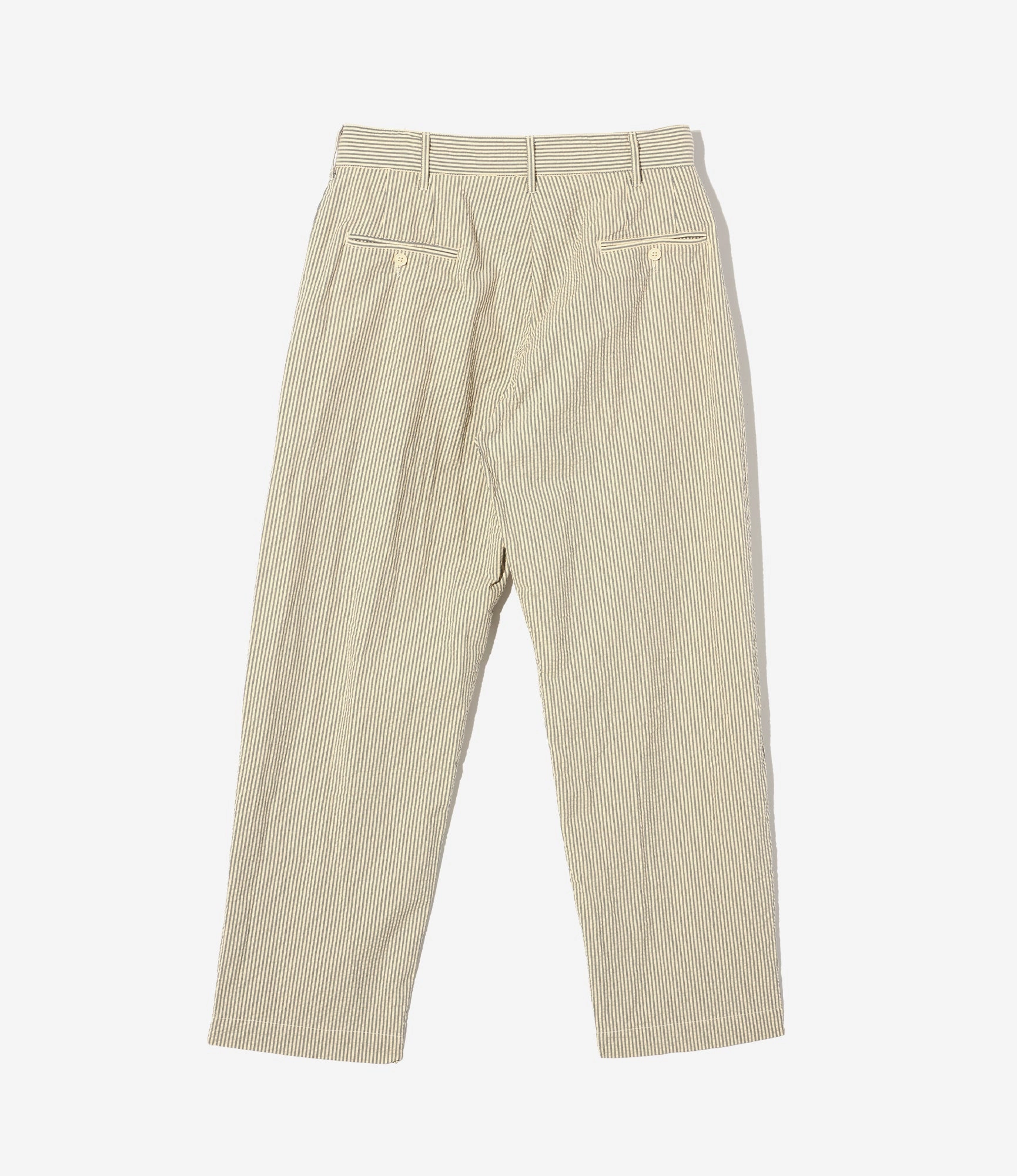 Chino Pant ?C?Navy/Natural Stripe Seersucker Frayed hem