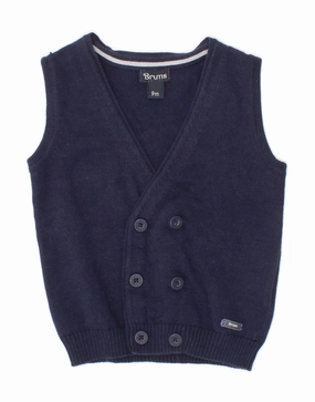 Off Duty BRUMS Baby Boys Sleeveless Cardigan Sweater 6-9 Months Navy Blue