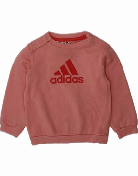 Neutral Tone Colorfast Guide Unisex Fit ADIDAS Baby Girls Graphic Sweatshirt Jumper 12-18 Months Pink Cotton