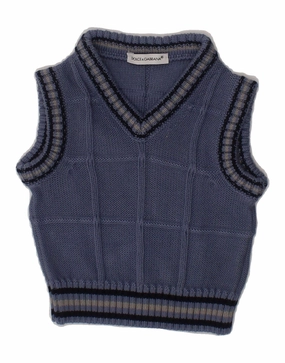 Textured Weave Design windy days DOLCE & GABBANA Baby Boys Vest Tank Top 3-6 Months Navy Blue