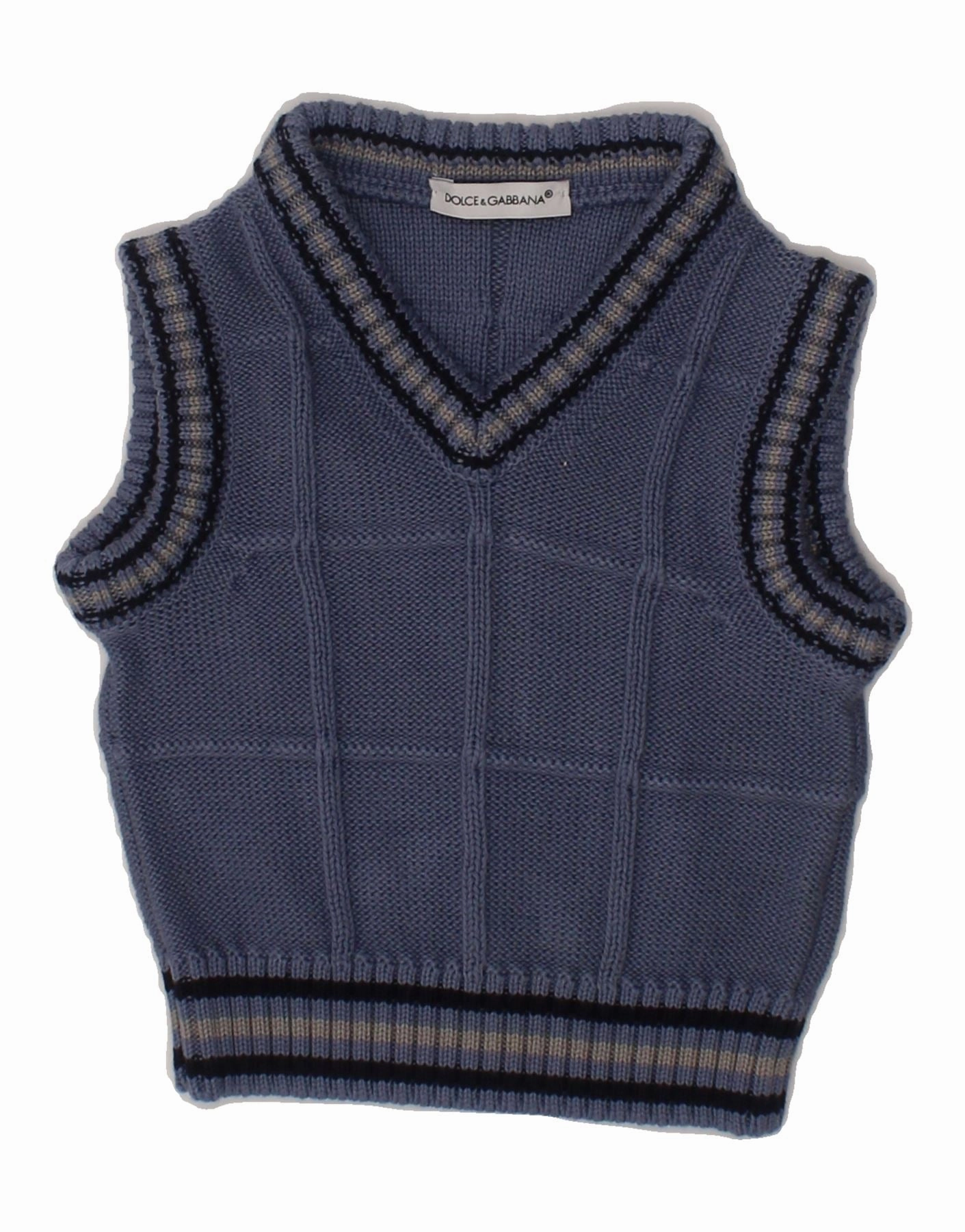 Textured Weave Design windy days DOLCE & GABBANA Baby Boys Vest Tank Top 3-6 Months Navy Blue