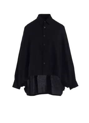 Minimalist Closure [Y's BORN PRODUCT] THIN COTTON TWILL DOUBLE FRONT BIG BLOUSE