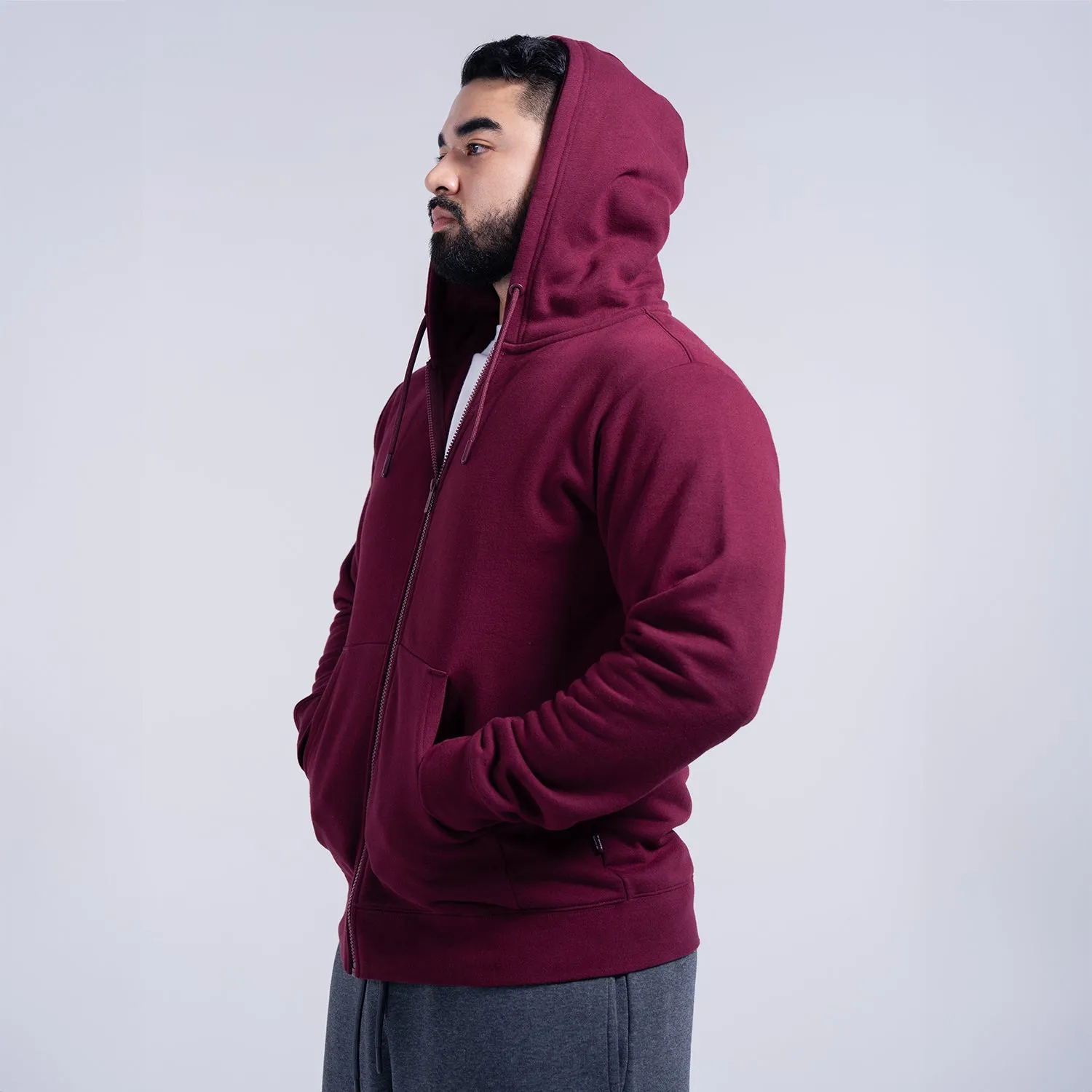 Classic Fleece FZ Hoody - Mens Full Zip Closure thermal fabric