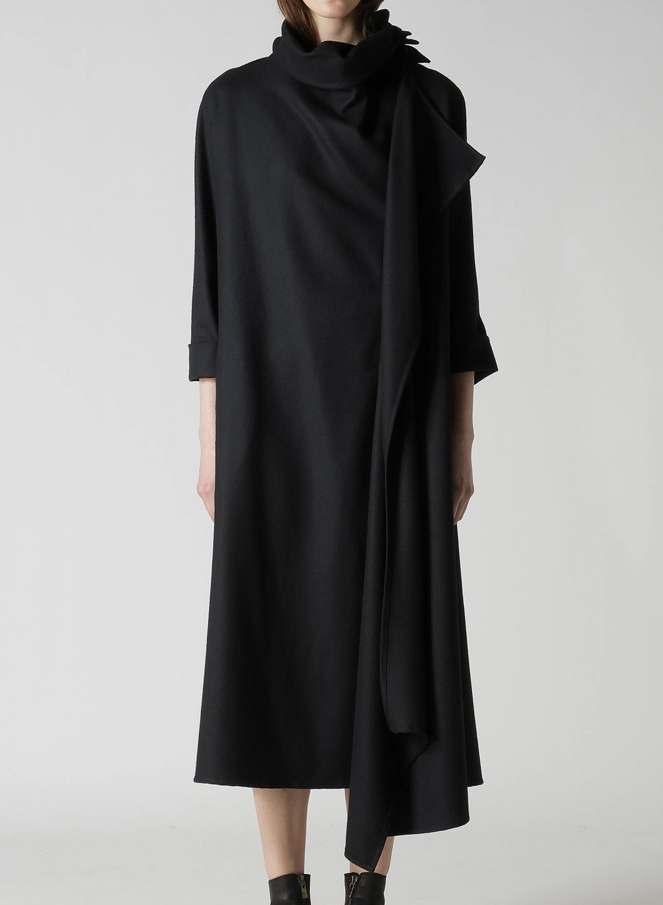 Fresh Stitch Loose Fit W/SAXONY  DRAPED NECK DRESS