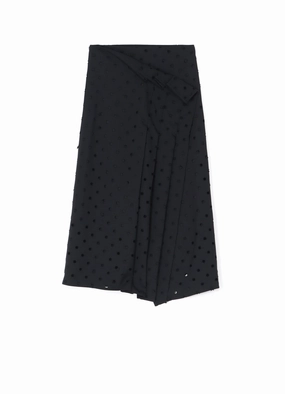 All Inclusive Hidden-Pocket WOOL/POLYESTER GABARDINE PLEATED WRAP SKIRT