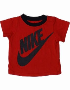 NIKE Baby Boys Graphic T-Shirt Top 3-6 Months Red Fall Foliage Wardrobe Staple