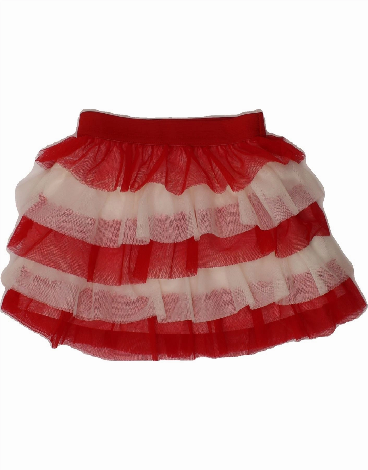 VINTAGE Baby Girls Tutu Skirt 18-24 Months W16  Red Colourblock Polyester Free Step