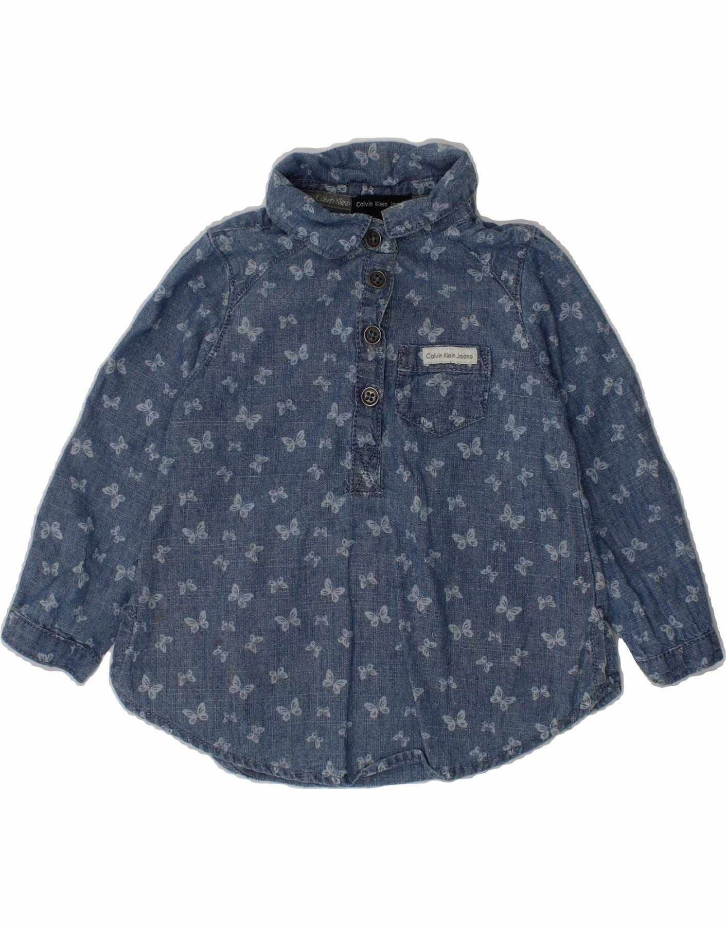 Mature appeal CALVIN KLEIN JEANS Baby Girls Pullover Shirt 12-18 Months Blue Floral