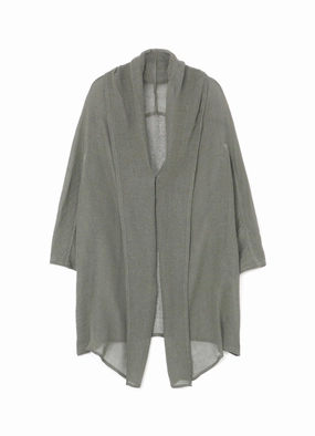 Clean Edge Project LENO CLOTH SHAWL COLLAR LONG CARDIGAN