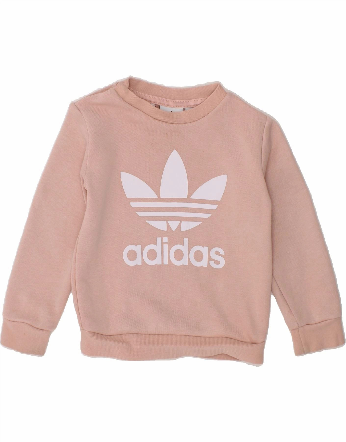 ADIDAS Baby Girls Graphic Sweatshirt Jumper 9-12 Months Pink Cotton Gentle Wash Process