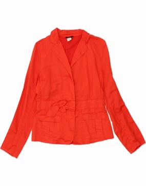 J. CREW Womens Blazer Jacket US 6 Medium Red Linen Flattering Design Wear Comfortable and stylish