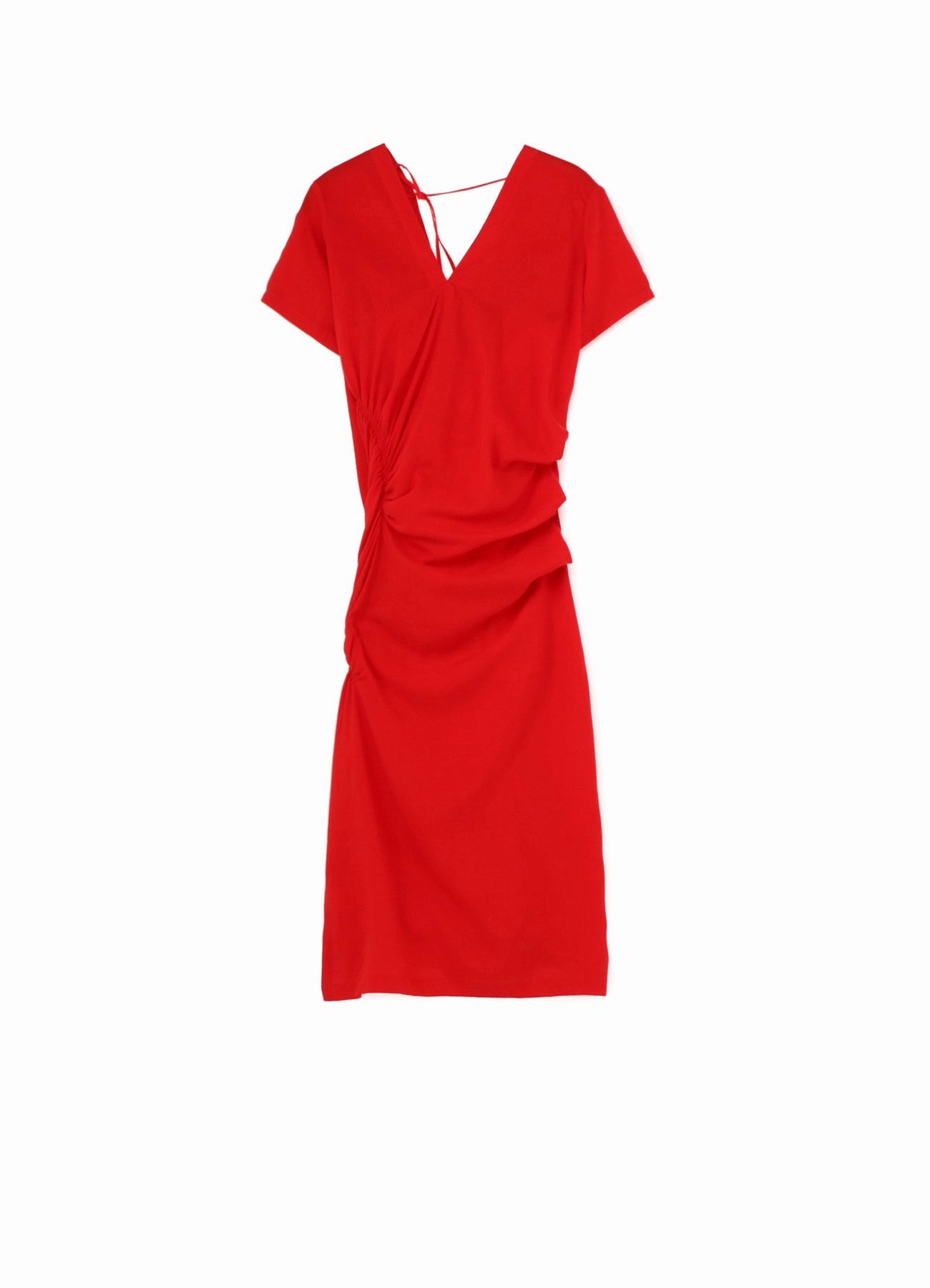 Relaxed and stylish Satin-Edge Lawn B Back Drape Gather Dress