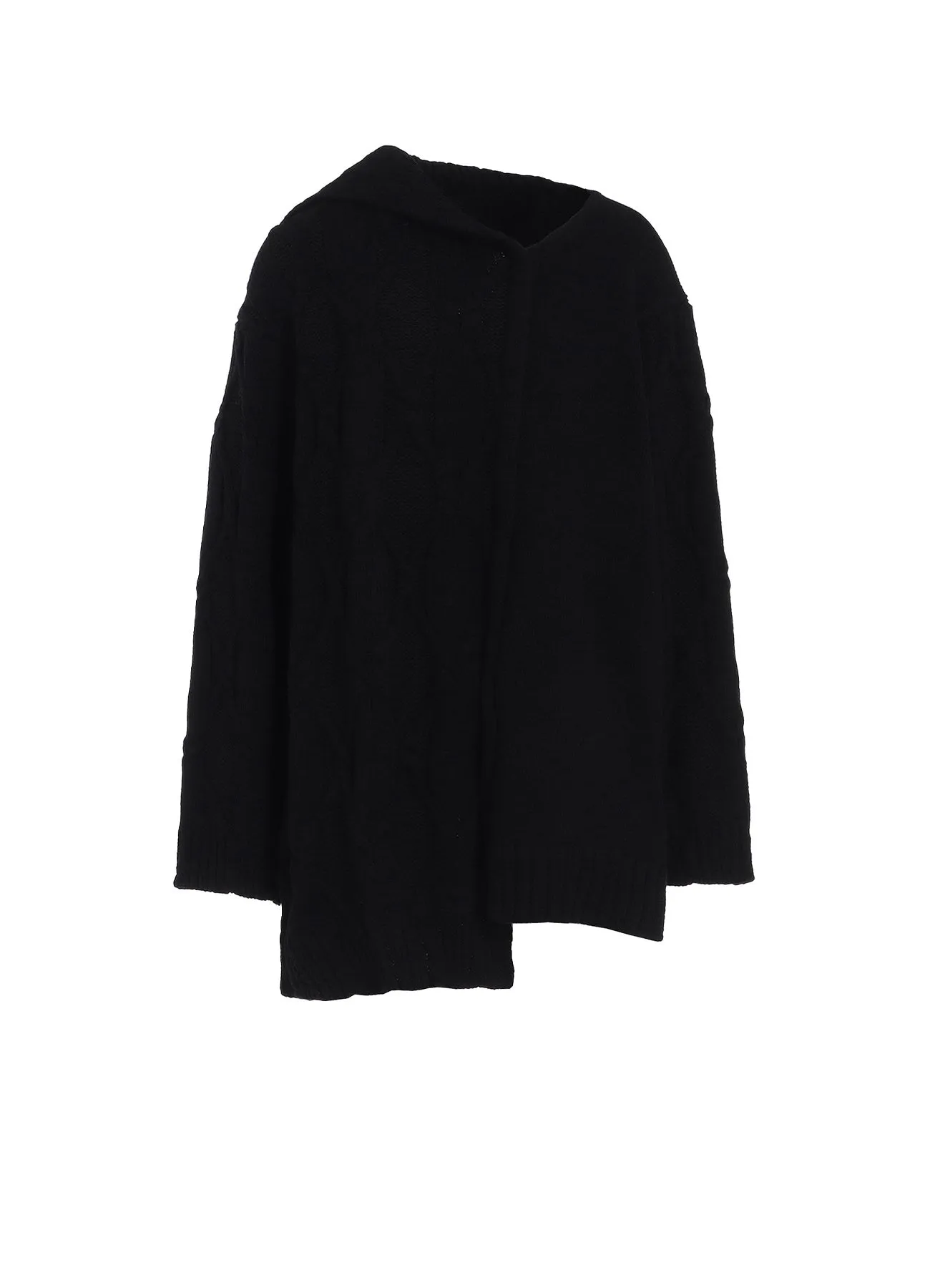 Ventilated Mesh Panel PLATING CABLE KNIT ASYMMETRY PANELED PO