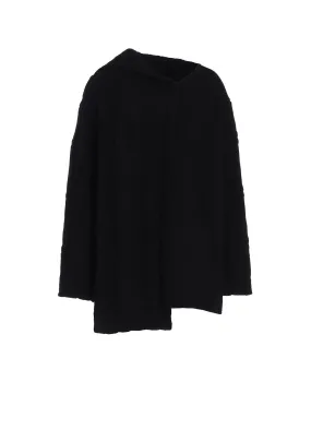 Ventilated Mesh Panel PLATING CABLE KNIT ASYMMETRY PANELED PO