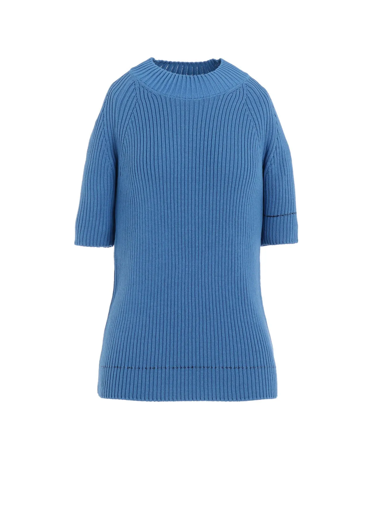 Indoor Layer Understated Charm RIB STITCH TWISTED HALF SLEEVE RIB PULLOVER