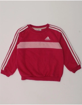 Durable Weave ADIDAS Baby Girls Graphic Sweatshirt Jumper 12-18 Months Pink Colourblock