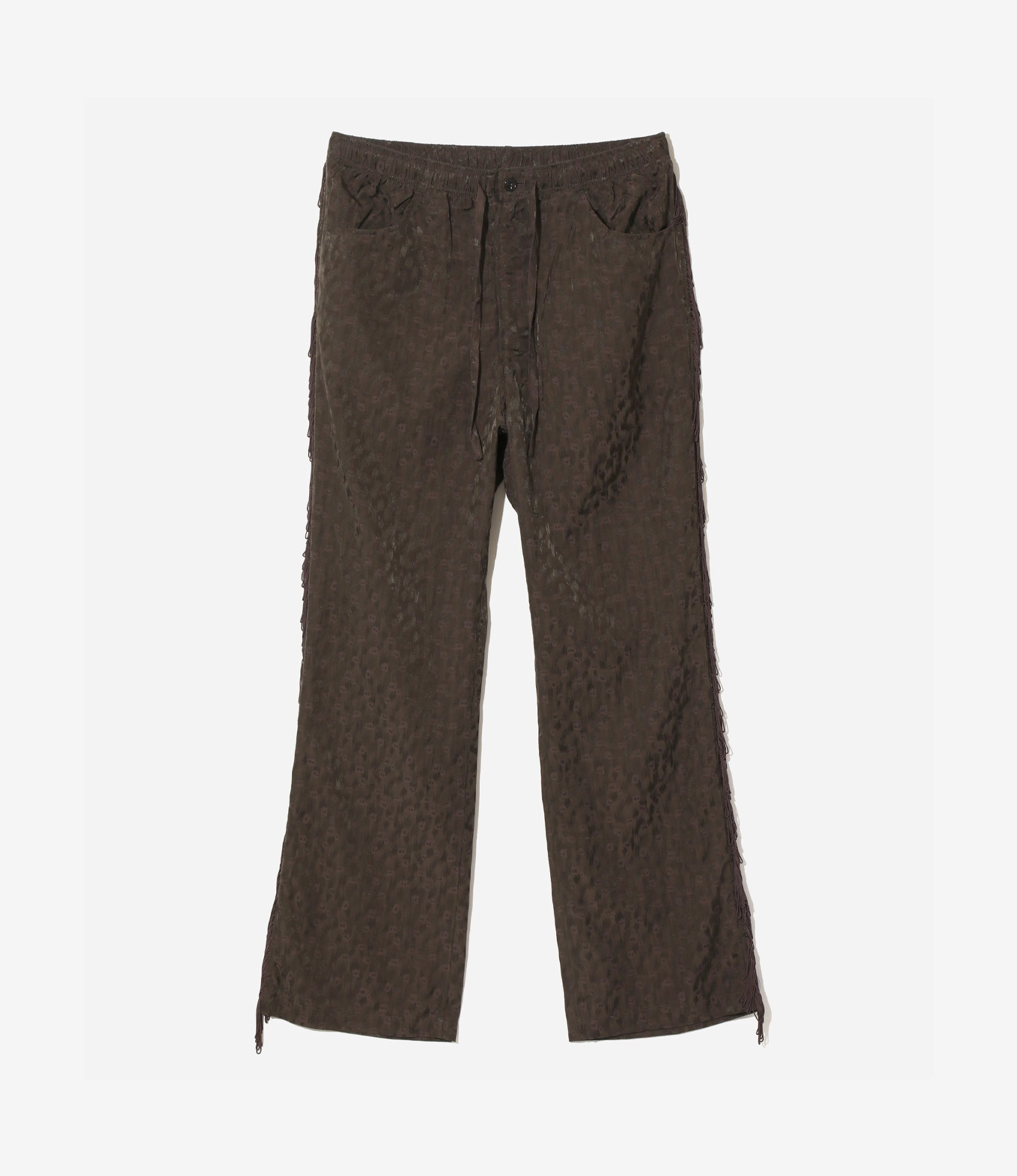 Fringe String Pant ?C Brown Leopard Jacquard Rayon LowProfileWaistband Essential Comfort Wear