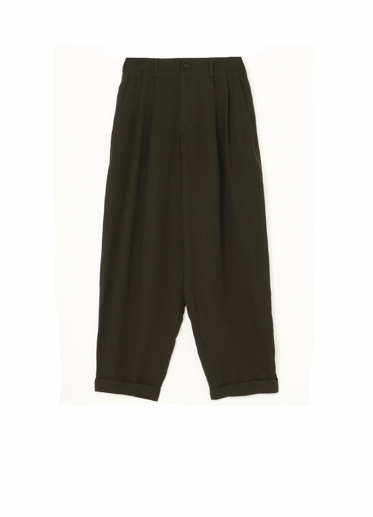 Roll-up style Layering Essential GARMENT-DYED CELLULOSE TWILL DOUBLE PLEATED CUFFED HEM PANTS