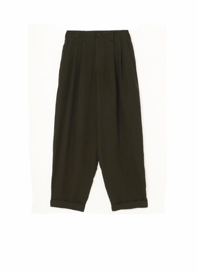 Roll-up style Layering Essential GARMENT-DYED CELLULOSE TWILL DOUBLE PLEATED CUFFED HEM PANTS